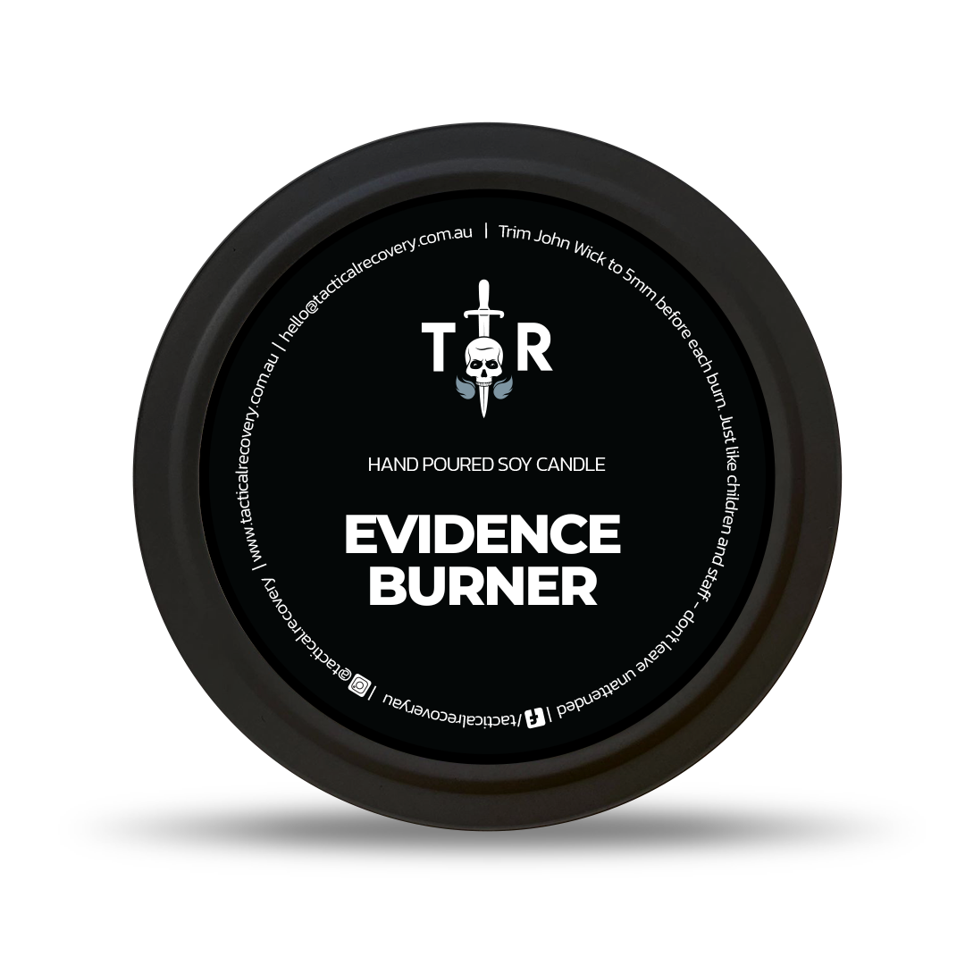 Evidence Burner, Mens Soy Candle - Tactical Recovery 